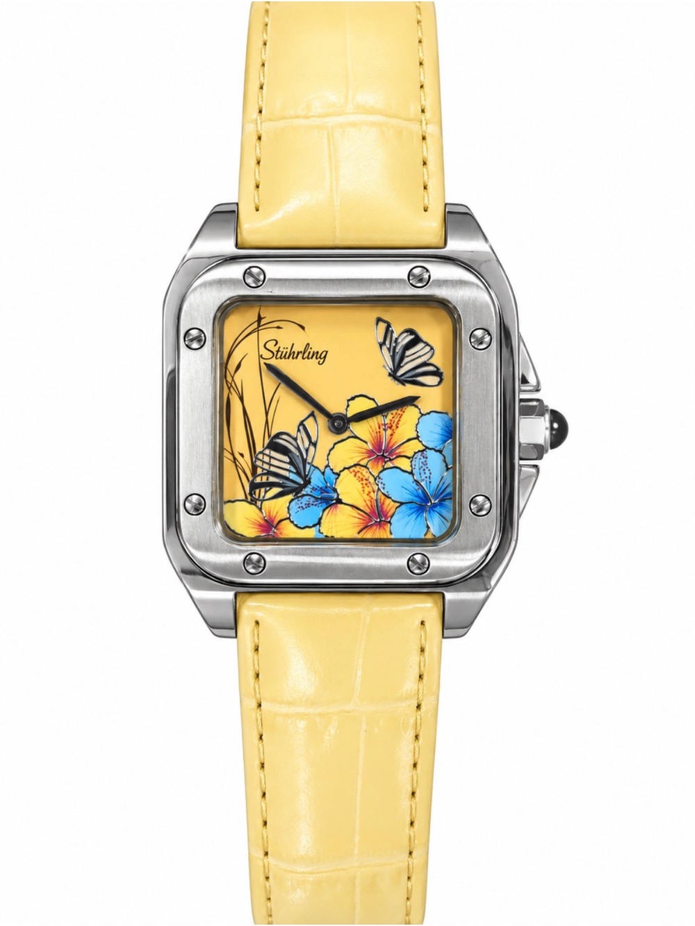 Stührling Original Women’s Limited Edition Floral Butterfly Leather Band
